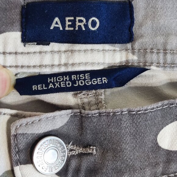 Aeropostale Aero high-rise relaxed jogger cargo pants women's M grey camouflage - Picture 6 of 15